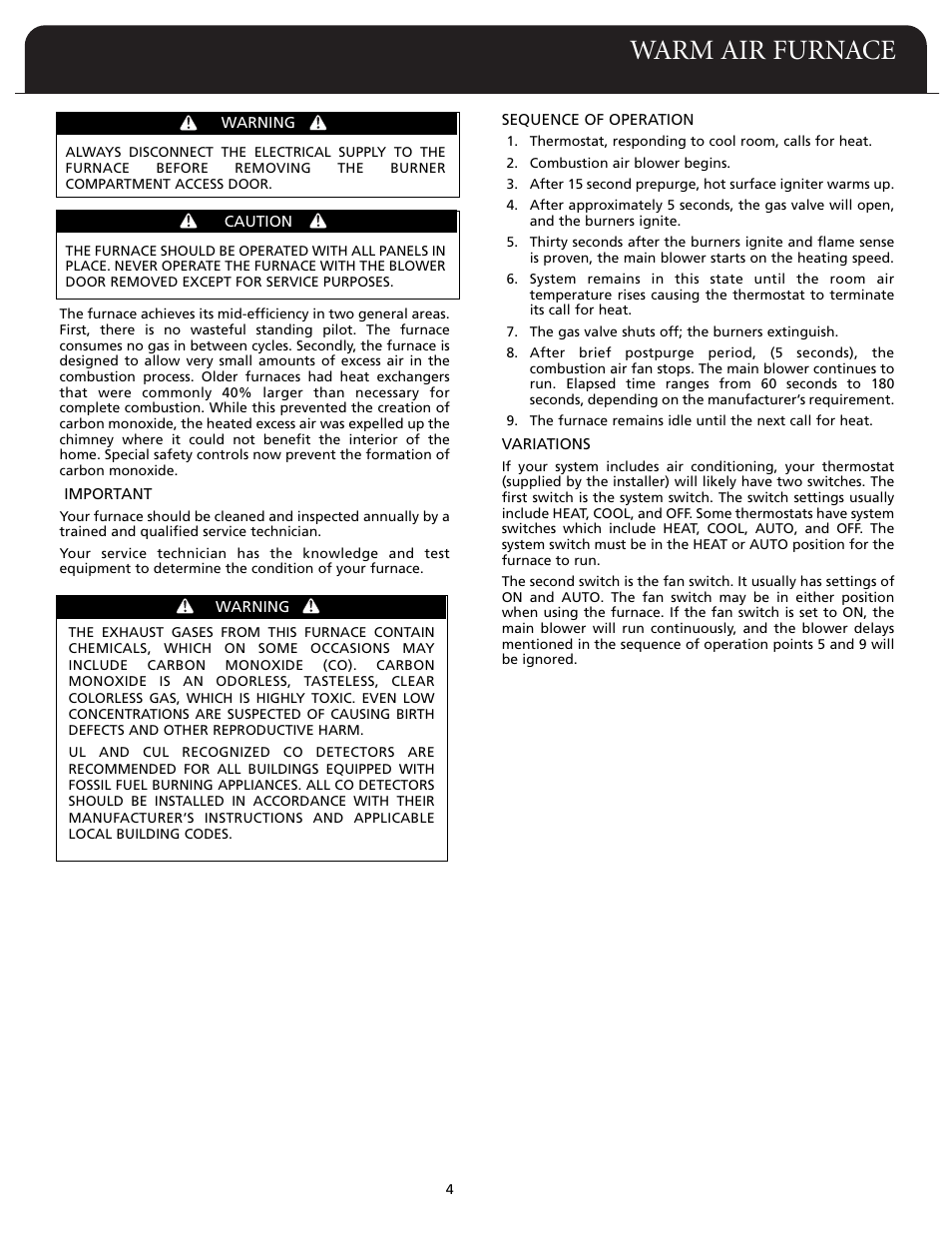 Warm air furnace | Fedders F80A User Manual | Page 31 / 32