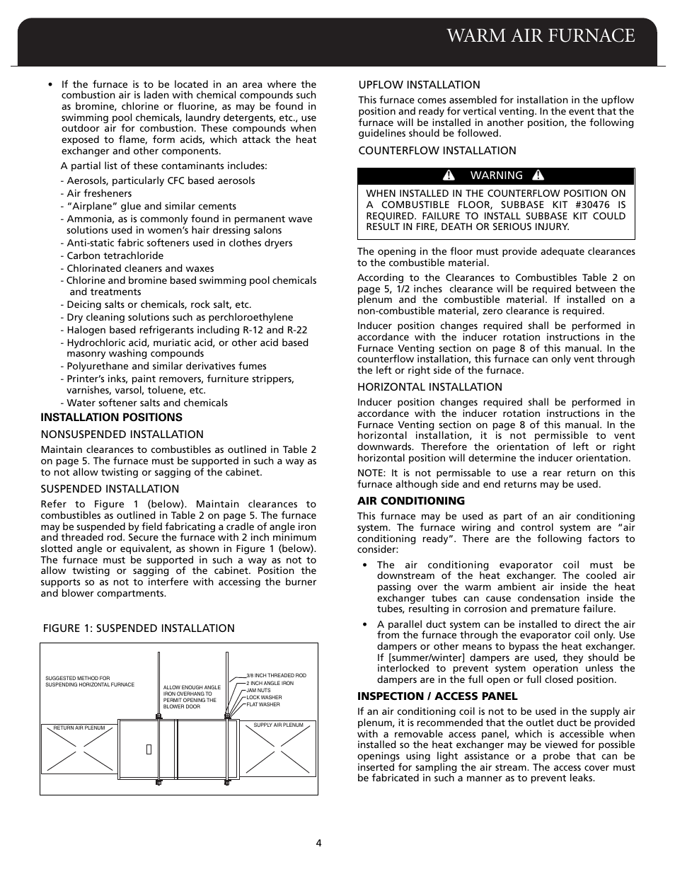 Warm air furnace | Fedders F80A User Manual | Page 5 / 32