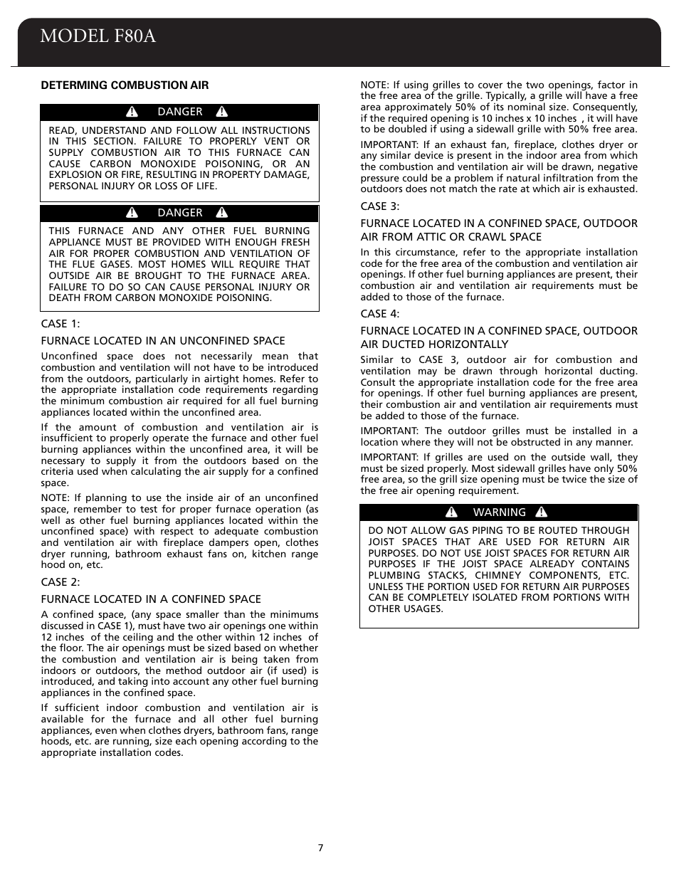 Model f80a | Fedders F80A User Manual | Page 8 / 32