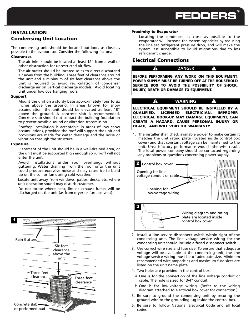 Fedders Split System Air Conditioner User Manual | Page 3 / 8