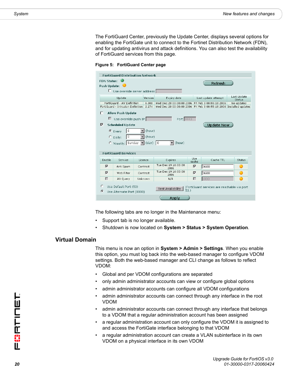 Virtual domain | Fortinet FortiOS 3.0 User Manual | Page 20 / 46