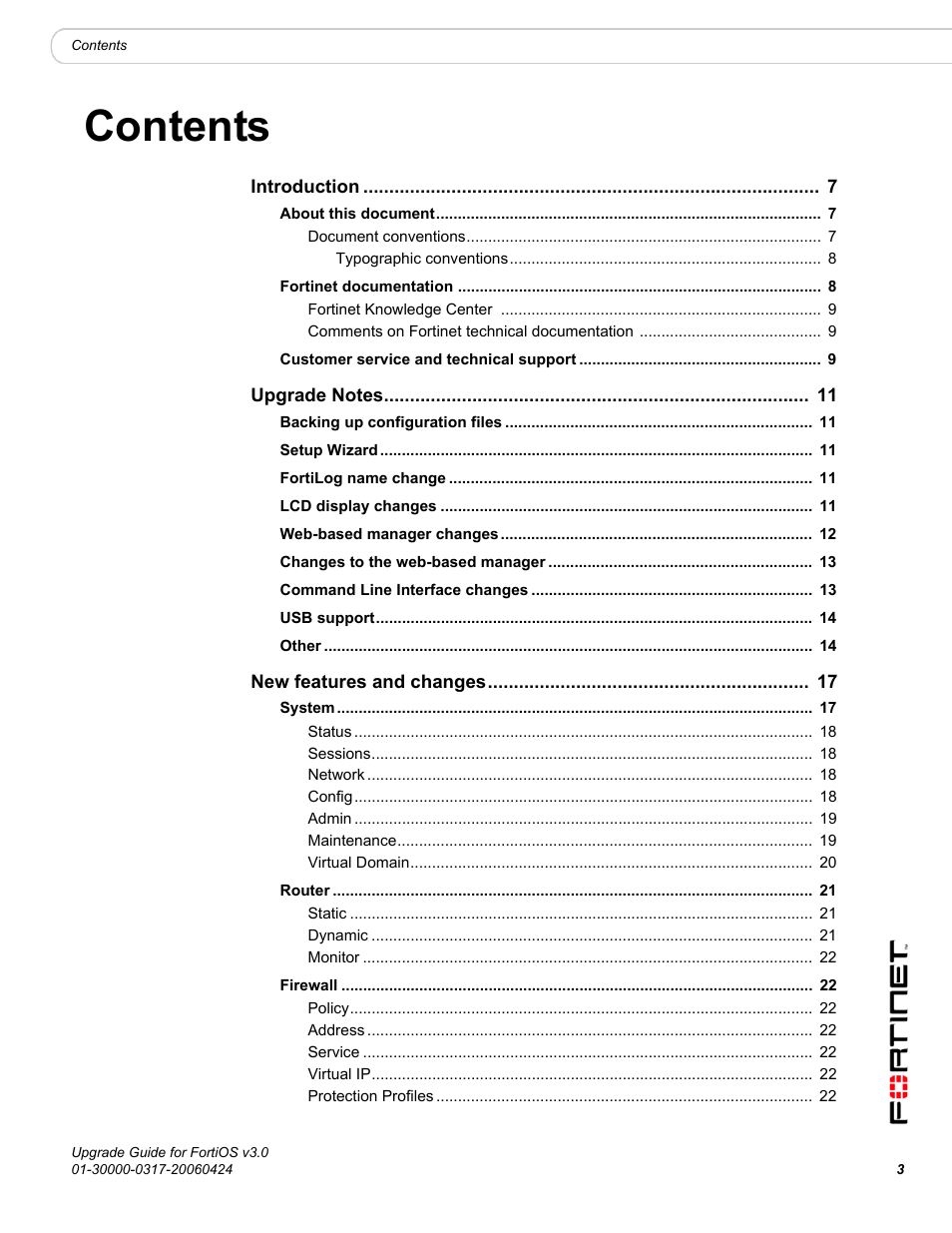 Fortinet FortiOS 3.0 User Manual | Page 3 / 46