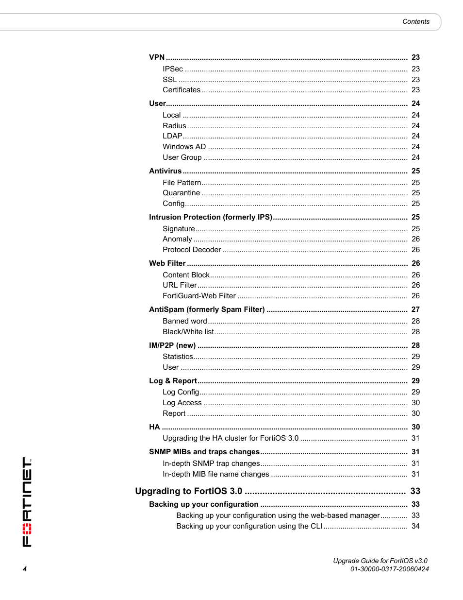 Fortinet FortiOS 3.0 User Manual | Page 4 / 46