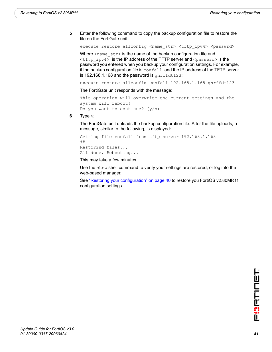 Fortinet FortiOS 3.0 User Manual | Page 41 / 46