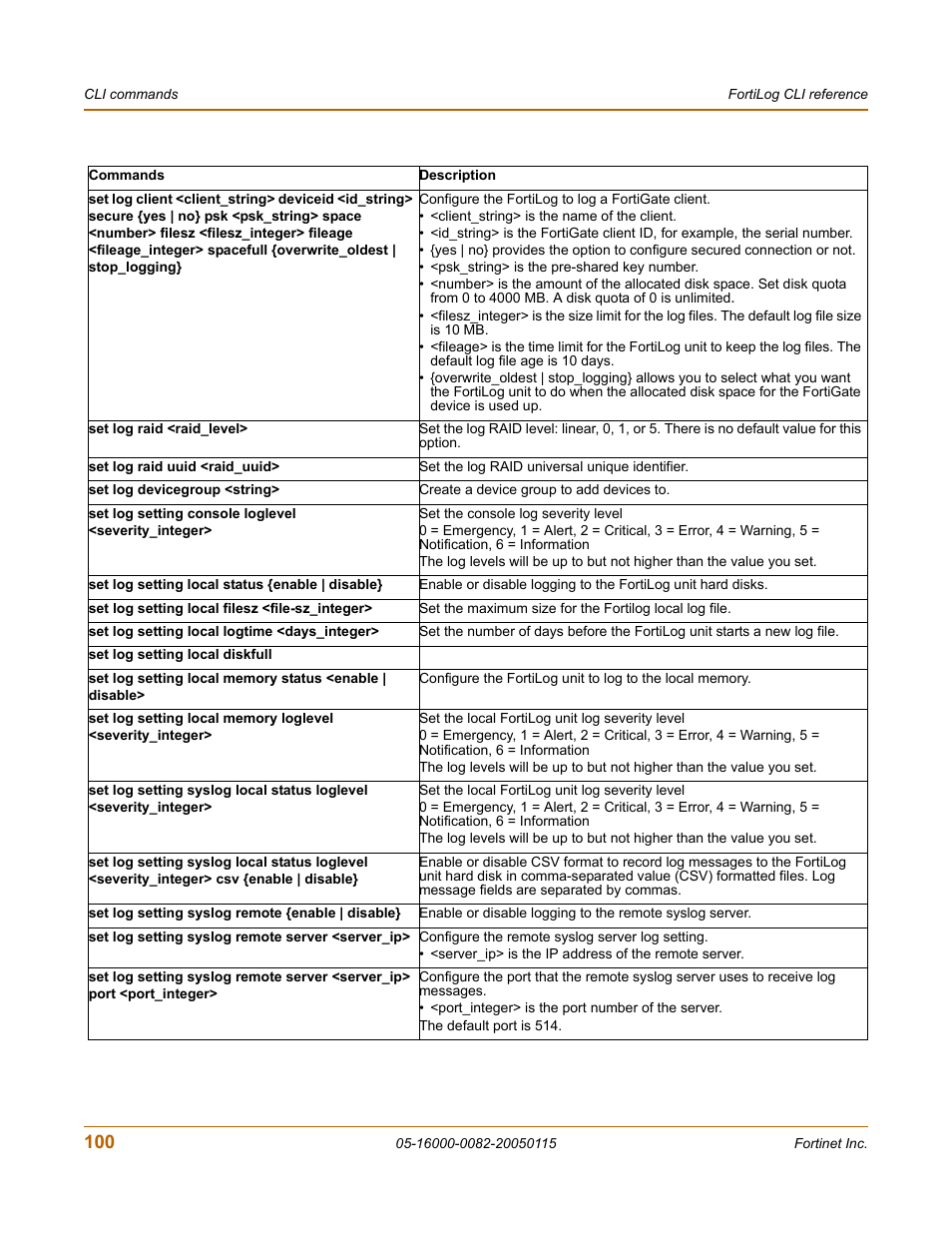 Fortinet FortiLog-400 User Manual | Page 100 / 124