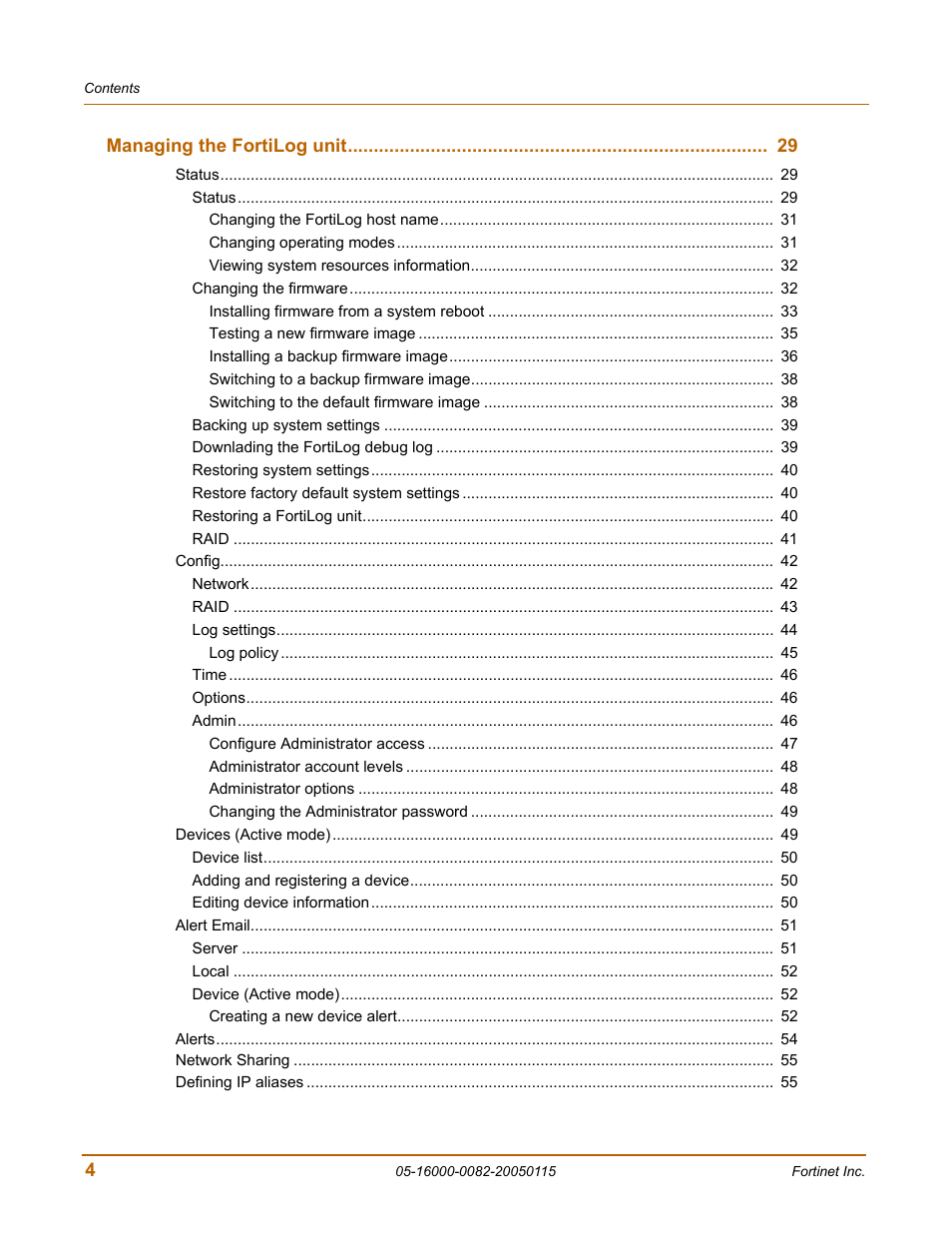 Fortinet FortiLog-400 User Manual | Page 4 / 124