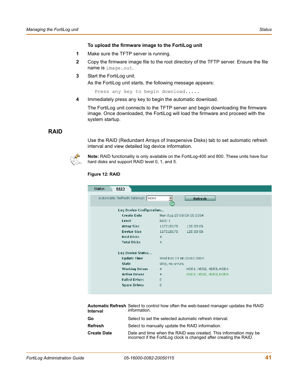 Raid | Fortinet FortiLog-400 User Manual | Page 41 / 124