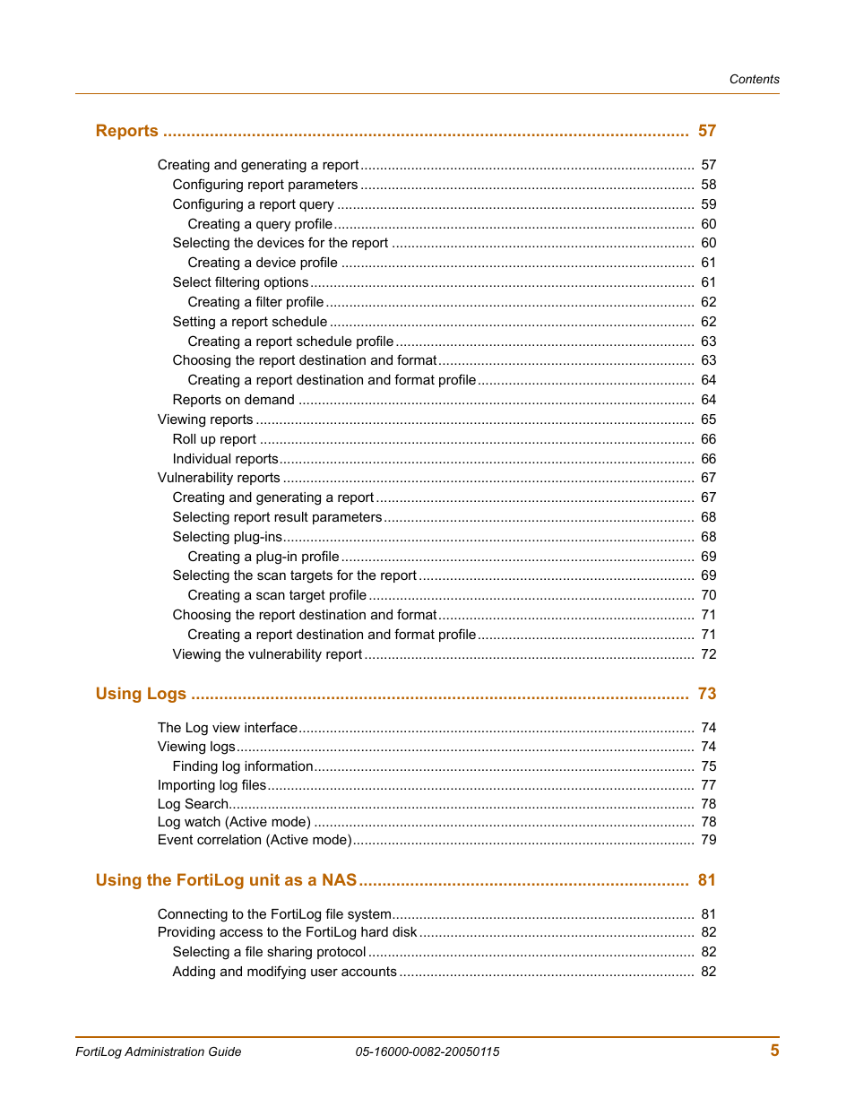 Fortinet FortiLog-400 User Manual | Page 5 / 124