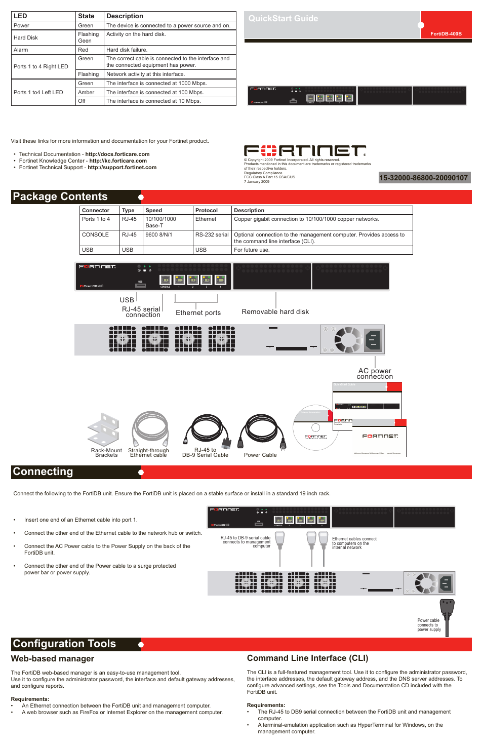 Fortinet FortiAnalyzer FortiDB-400B User Manual | 2 pages