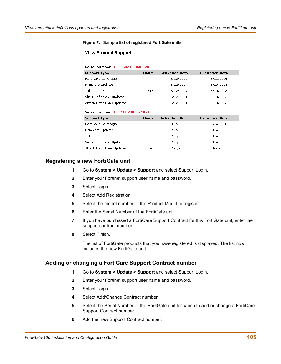 Registering a new fortigate unit | Fortinet FortiGate 100 User Manual | Page 105 / 272