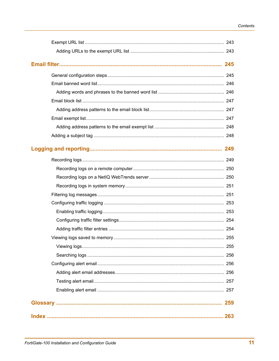 Fortinet FortiGate 100 User Manual | Page 11 / 272