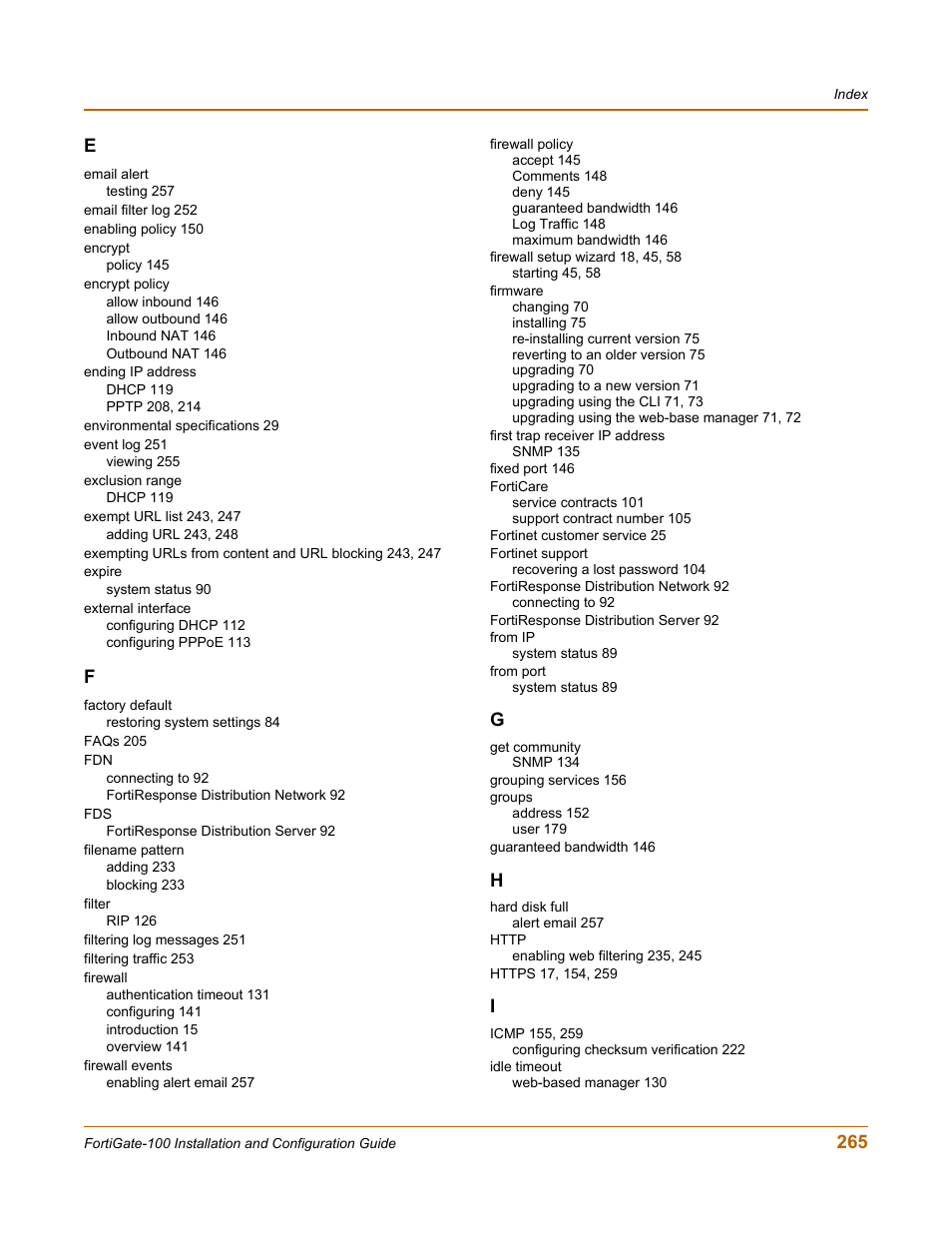 265 e | Fortinet FortiGate 100 User Manual | Page 265 / 272