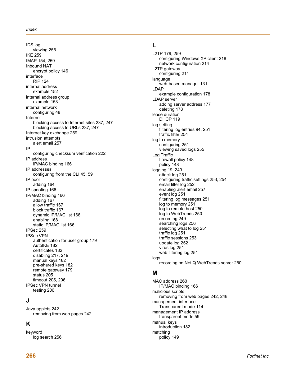 Fortinet FortiGate 100 User Manual | Page 266 / 272