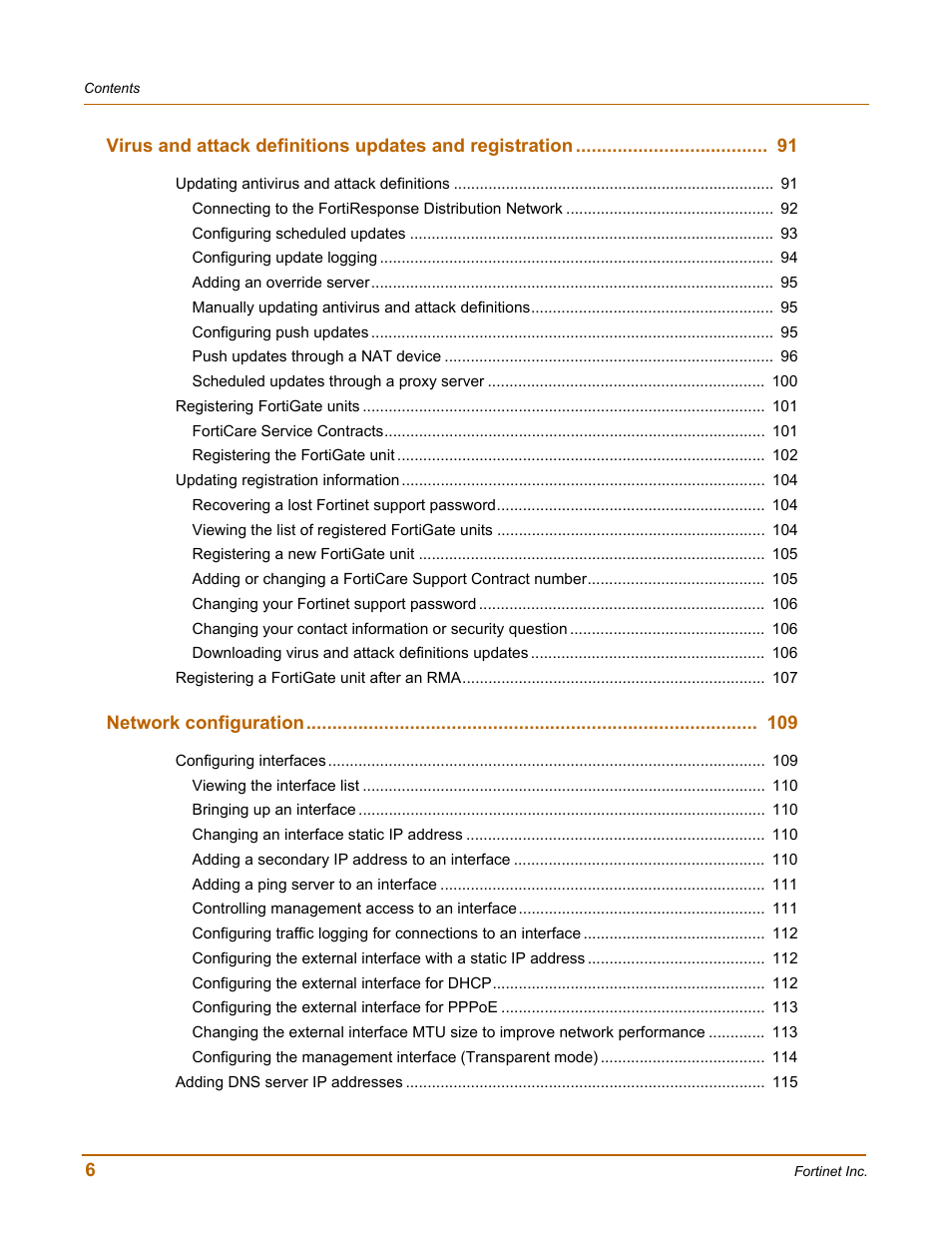 Fortinet FortiGate 100 User Manual | Page 6 / 272