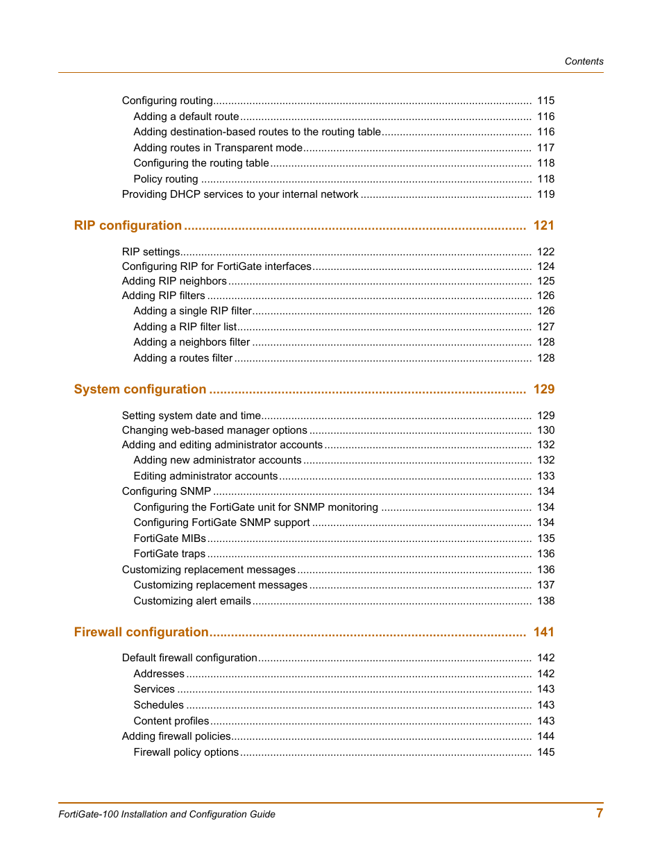 Fortinet FortiGate 100 User Manual | Page 7 / 272