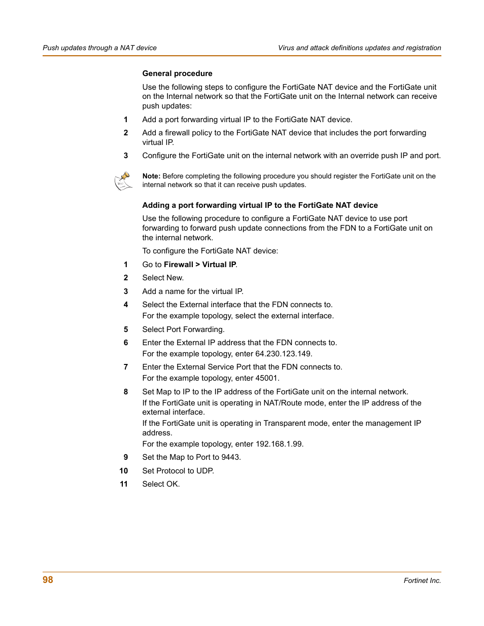 Fortinet FortiGate 100 User Manual | Page 98 / 272