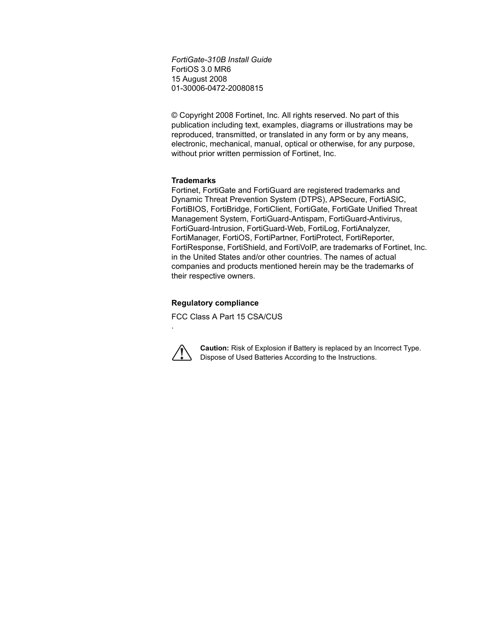 Fortinet FortiGate 310B User Manual | Page 2 / 62