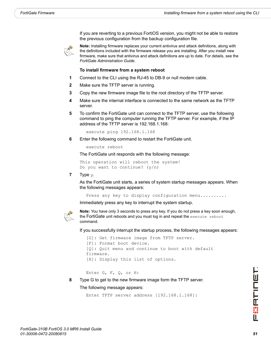 Fortinet FortiGate 310B User Manual | Page 51 / 62