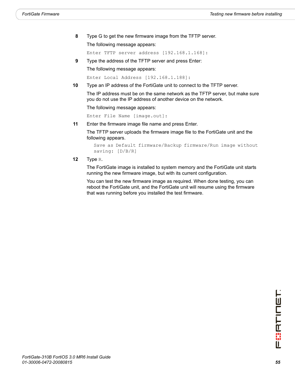 Fortinet FortiGate 310B User Manual | Page 55 / 62