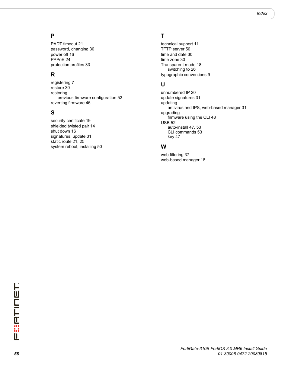 Fortinet FortiGate 310B User Manual | Page 58 / 62