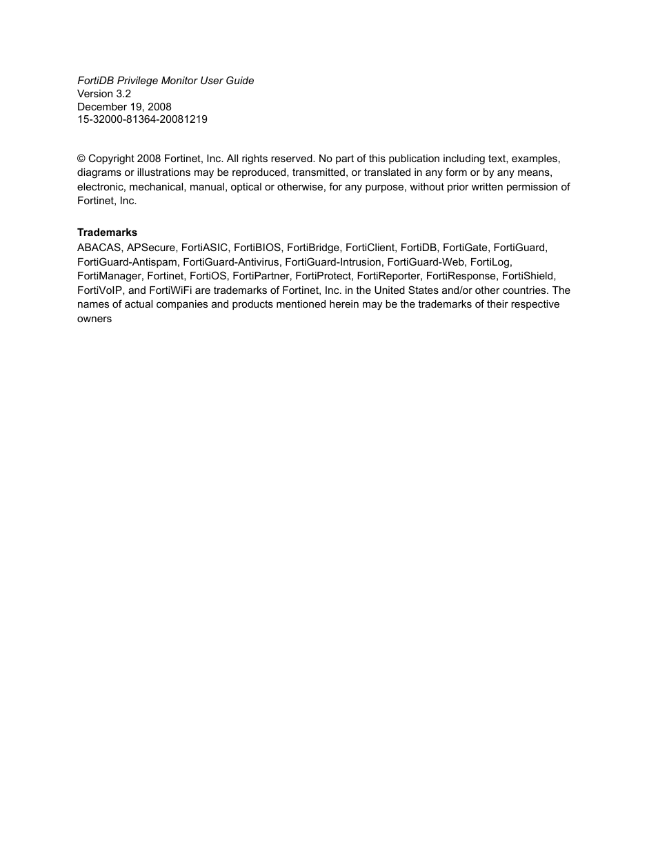 Fortinet FortiDB User Manual | Page 2 / 52