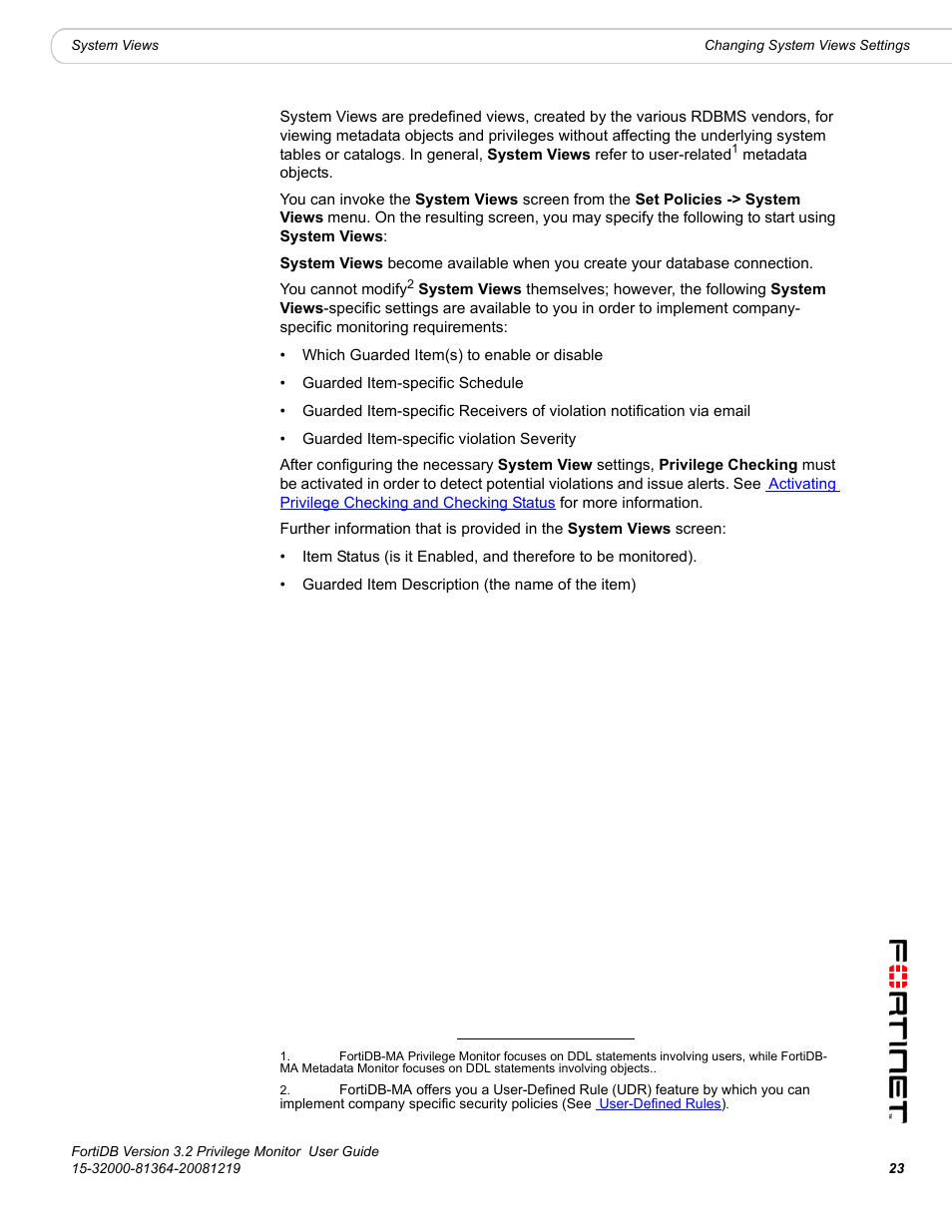 Fortinet FortiDB User Manual | Page 25 / 52