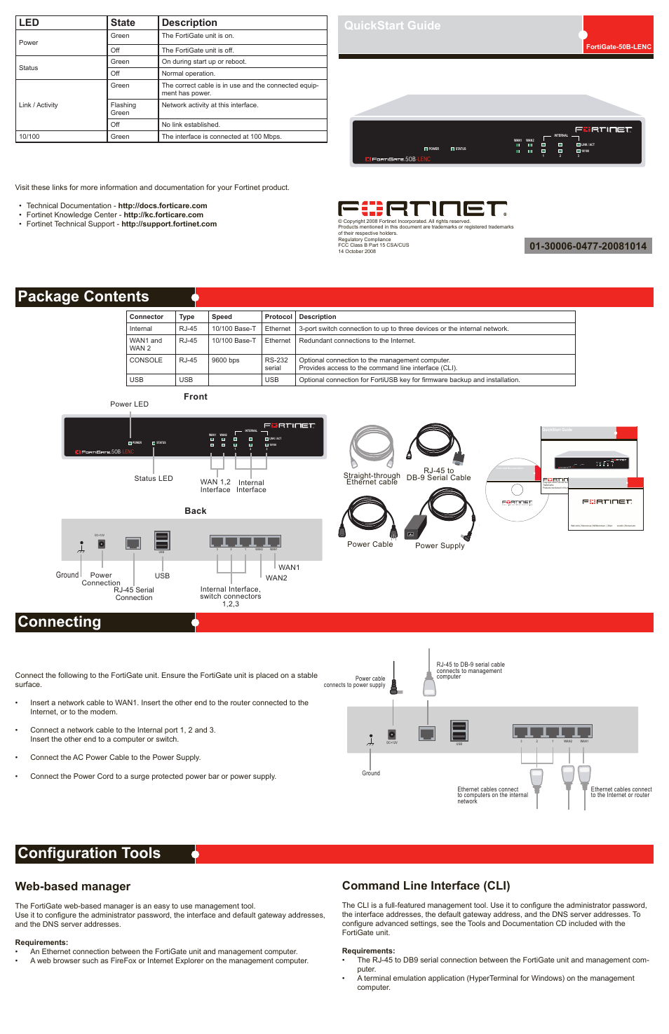 Fortinet FortiGate 50B-LENC User Manual | 2 pages