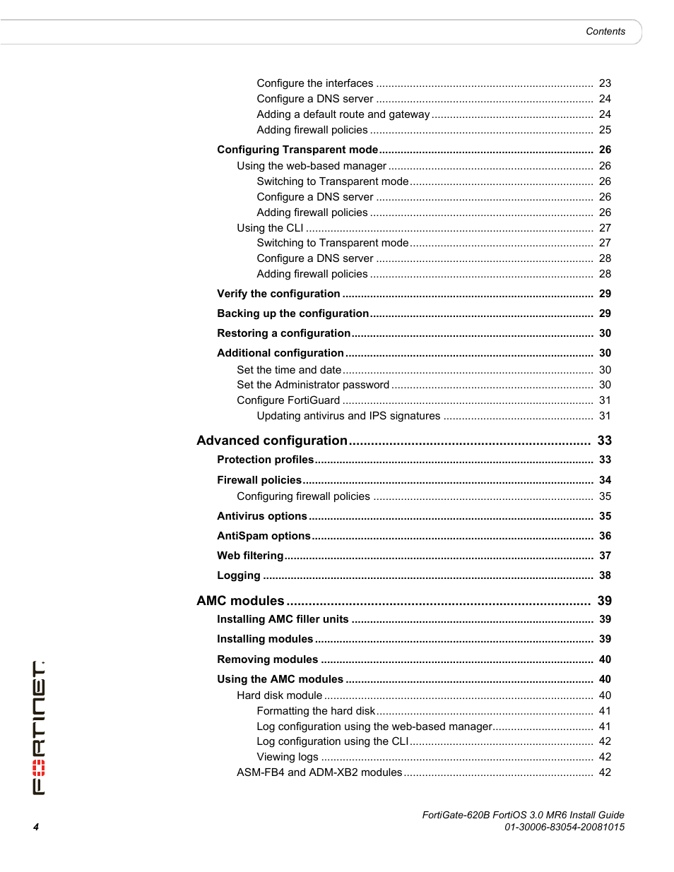 Fortinet FortiGate 620B User Manual | Page 4 / 62