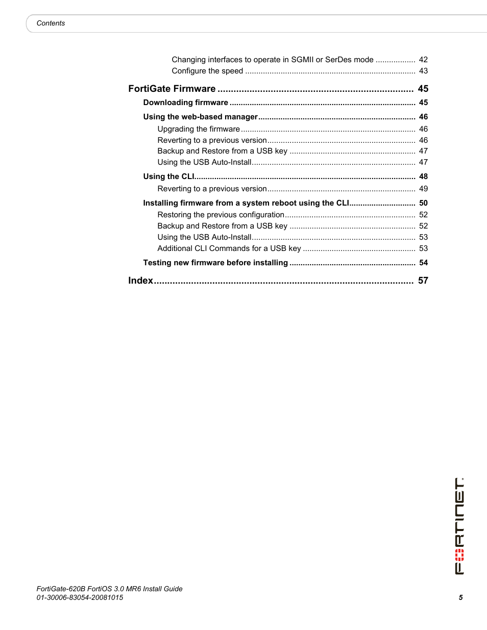 Fortinet FortiGate 620B User Manual | Page 5 / 62