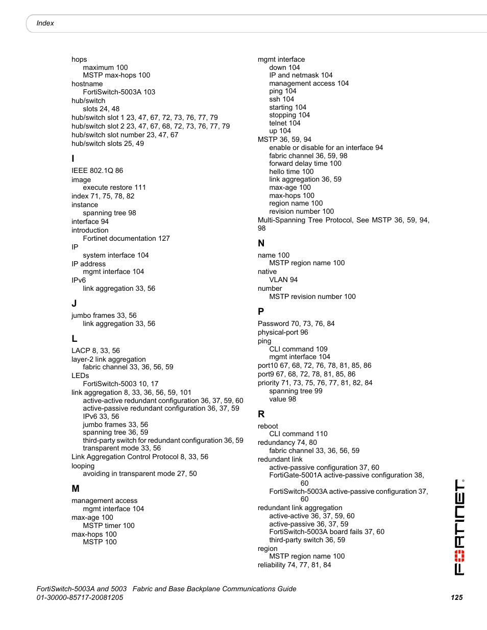 Fortinet 5003 User Manual | Page 125 / 128