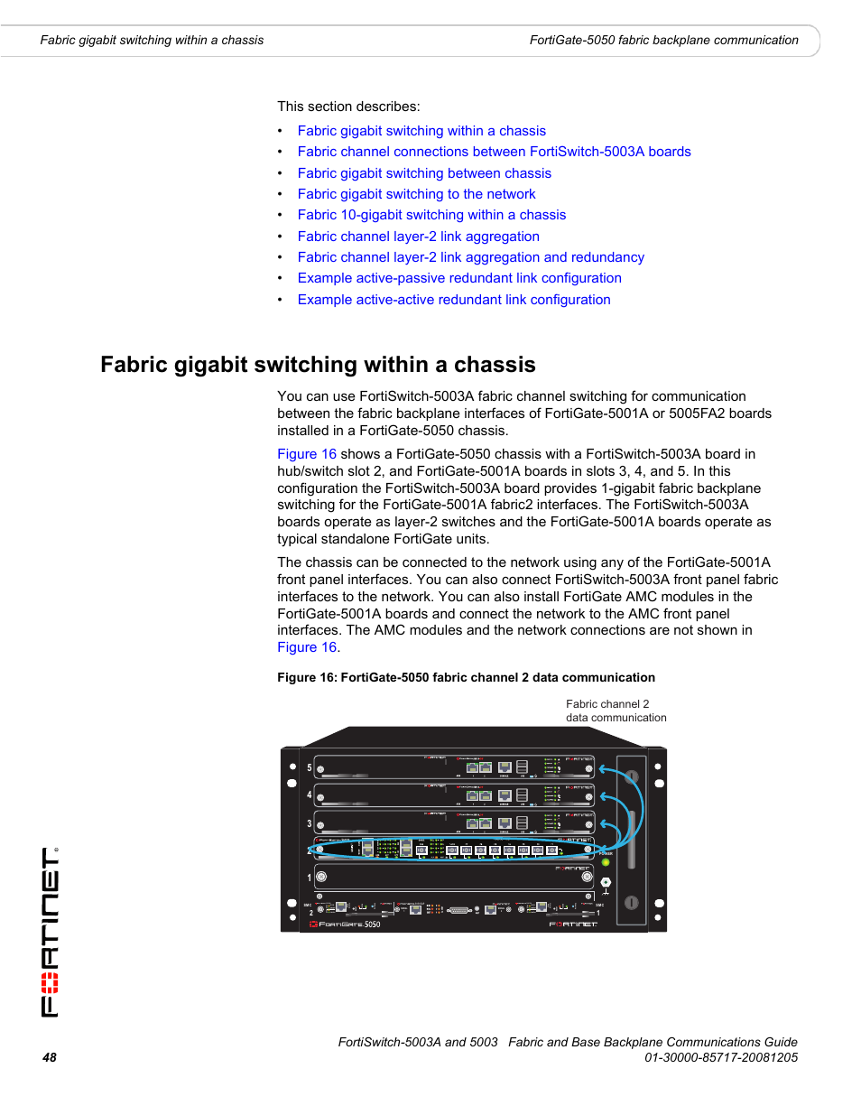 Fabric gigabit switching within a chassis | Fortinet 5003 User Manual | Page 48 / 128
