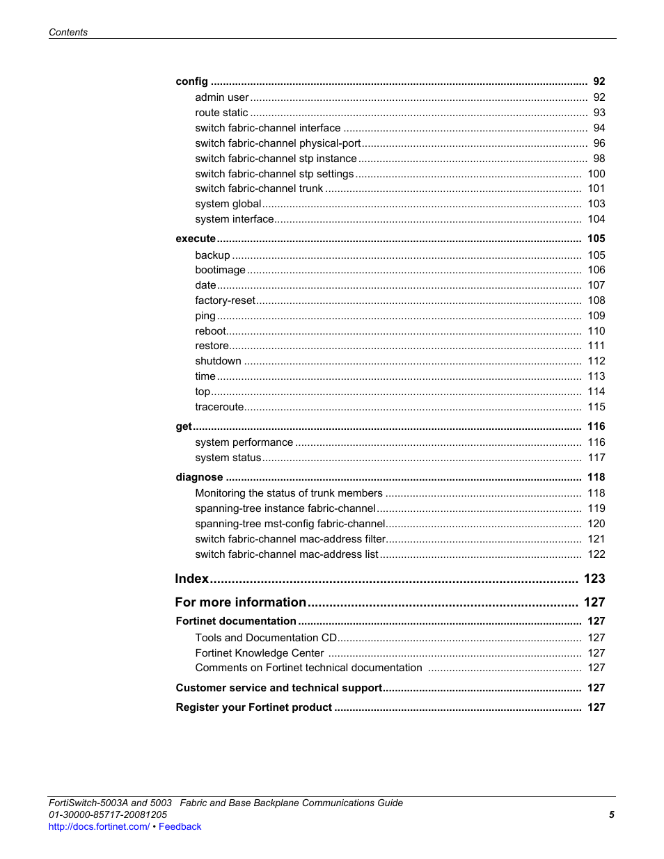 Fortinet 5003 User Manual | Page 5 / 128