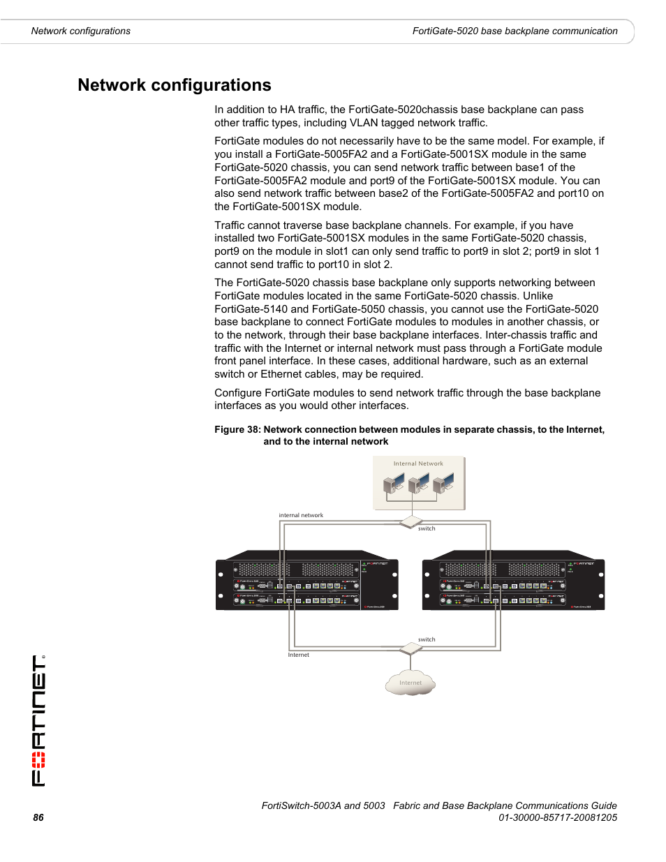 Network configurations | Fortinet 5003 User Manual | Page 86 / 128