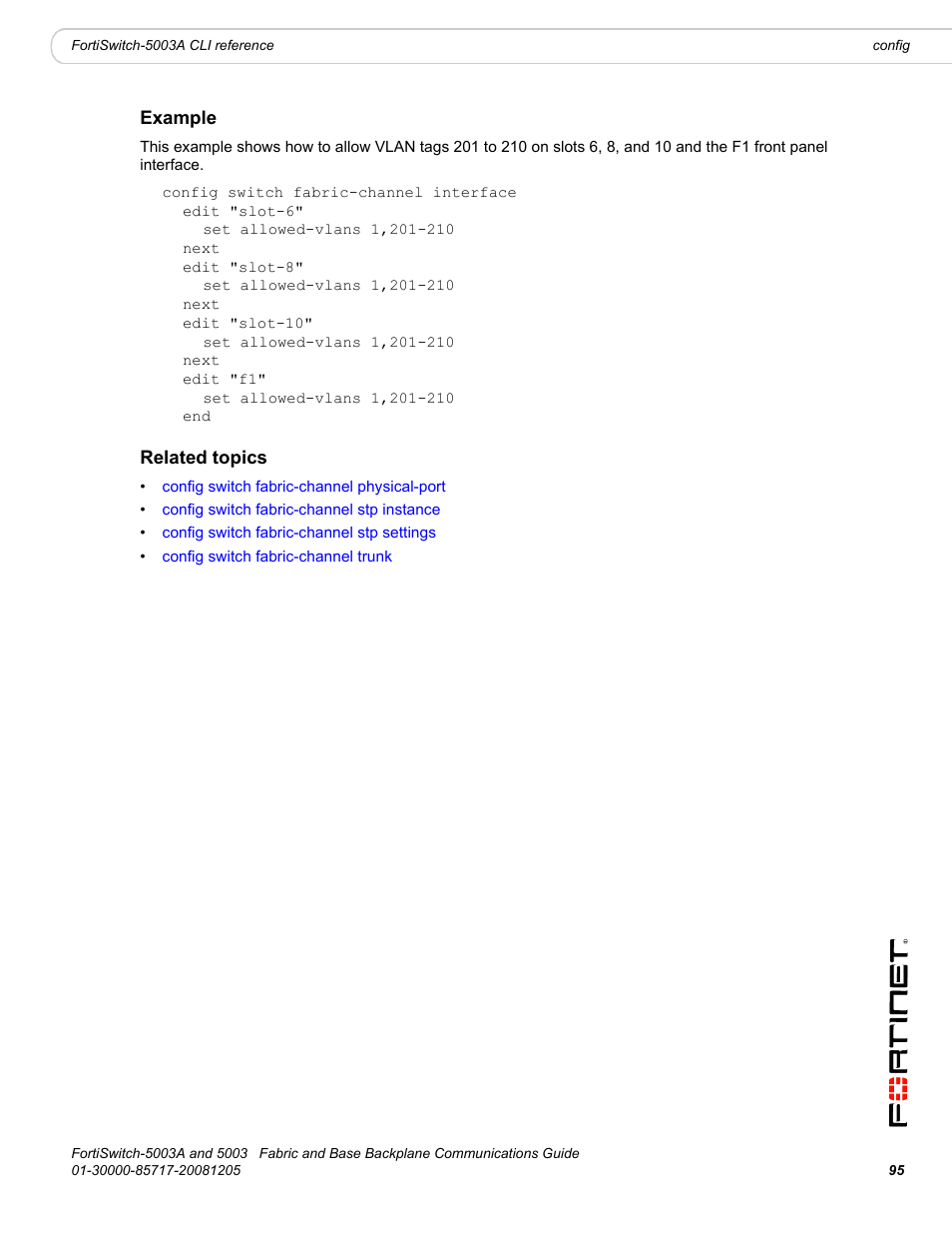 Example, Related topics | Fortinet 5003 User Manual | Page 95 / 128