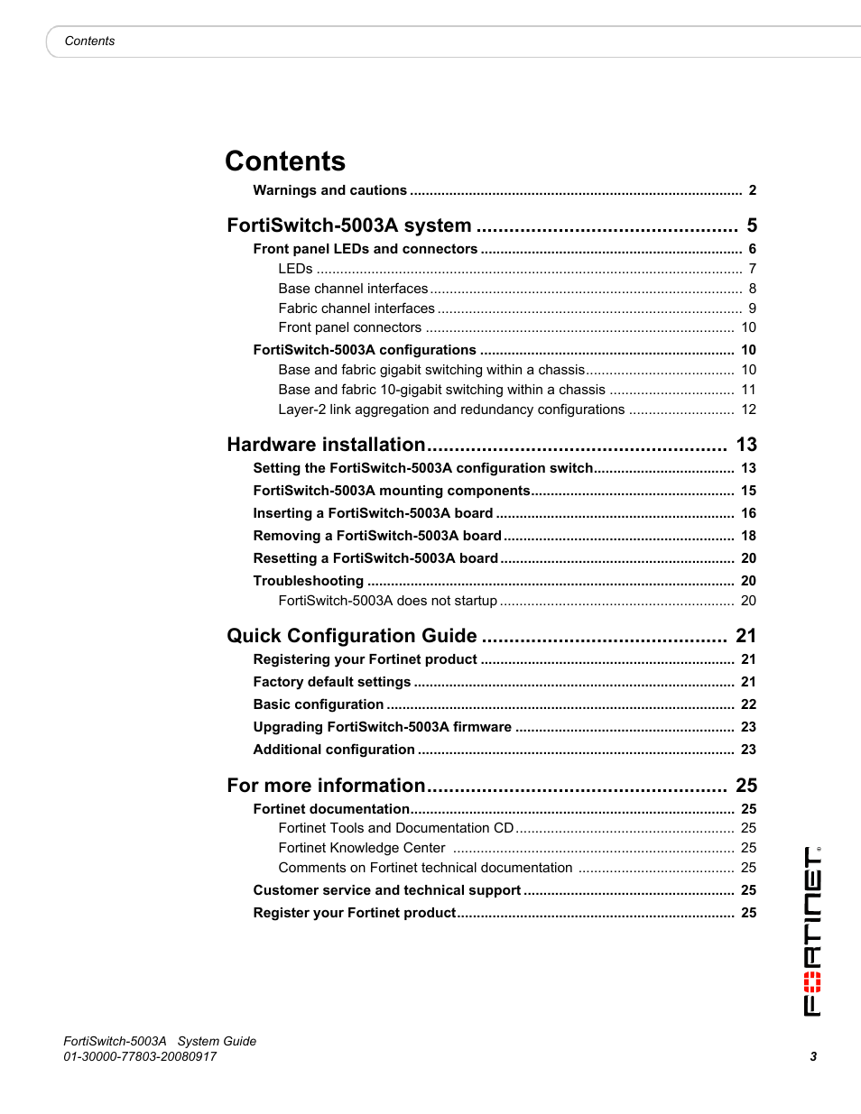 Fortinet 5003A User Manual | Page 3 / 26