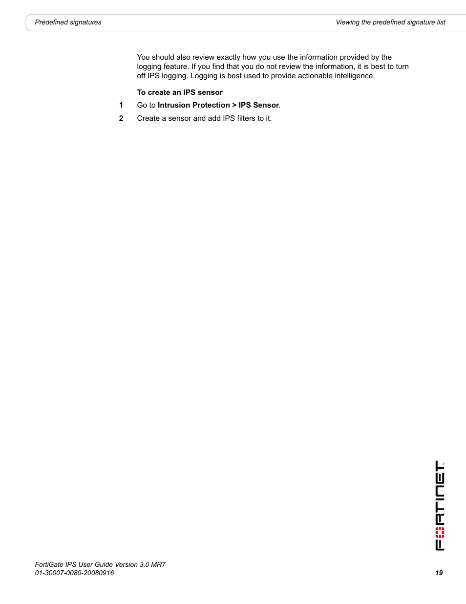 Fortinet Network Device IPS User Manual | Page 19 / 62