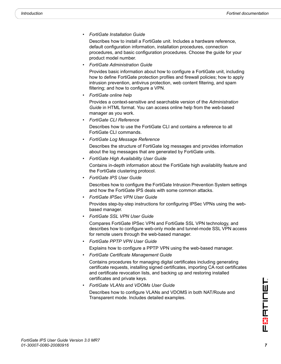 Fortinet Network Device IPS User Manual | Page 7 / 62