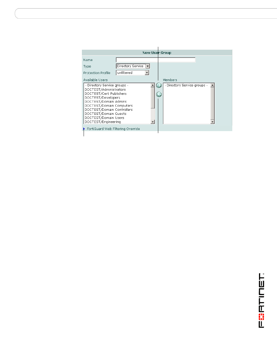 Configuring ssl vpn user groups | Fortinet FortiGate v3.0 MR7 User Manual | Page 43 / 66