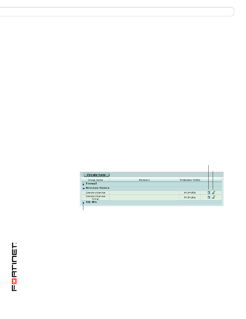 Configuring peer user groups, Viewing a list of user groups | Fortinet FortiGate v3.0 MR7 User Manual | Page 44 / 66