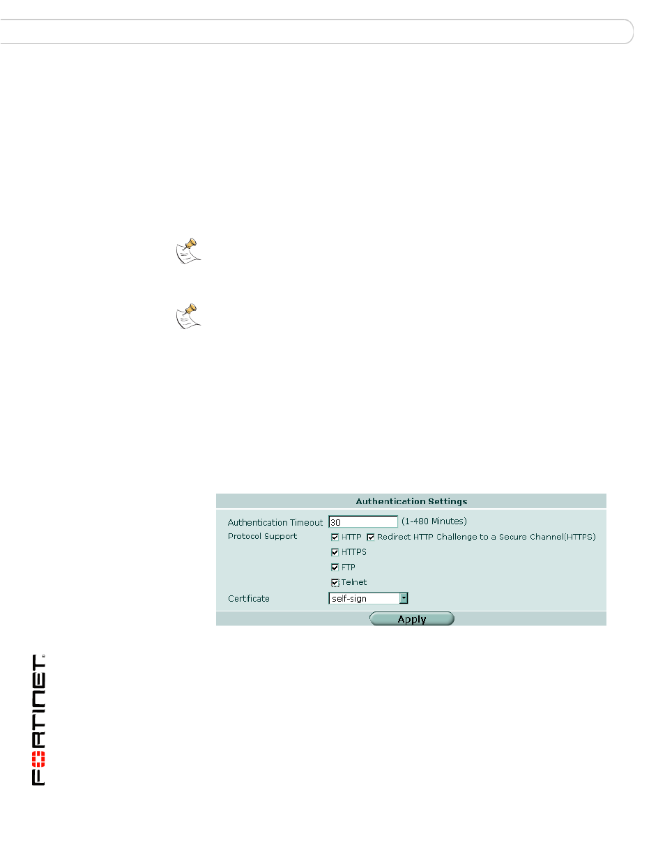 Firewall policy authentication | Fortinet FortiGate v3.0 MR7 User Manual | Page 48 / 66