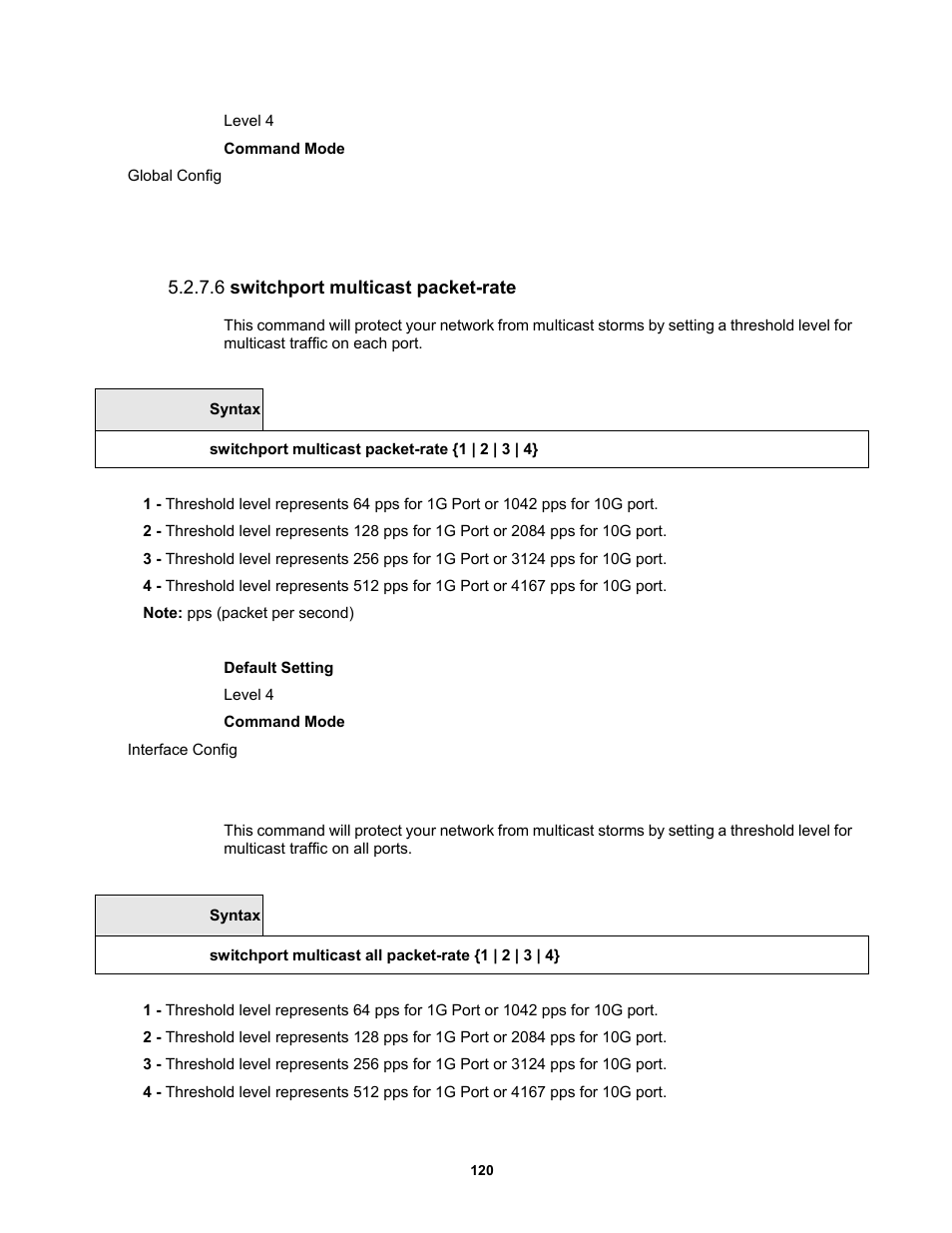 6 switchport multicast packet-rate | Fortinet MR1 User Manual | Page 120 / 640