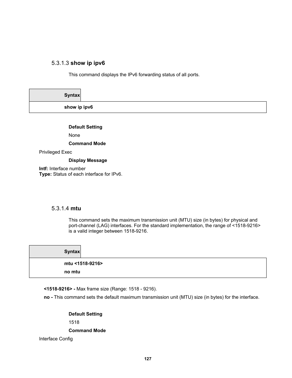 3 show ip ipv6, 4 mtu | Fortinet MR1 User Manual | Page 127 / 640