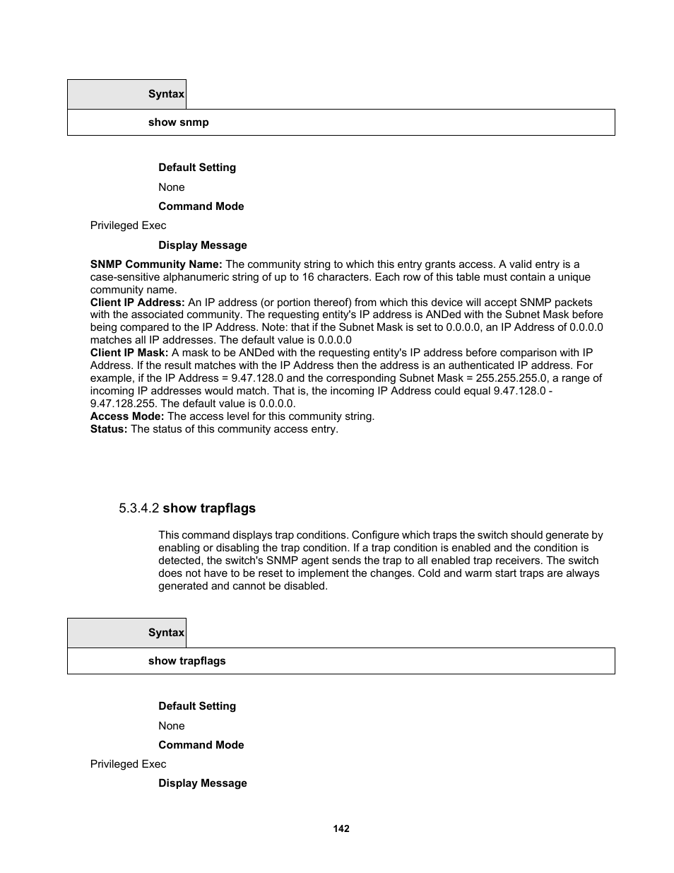 2 show trapflags | Fortinet MR1 User Manual | Page 142 / 640