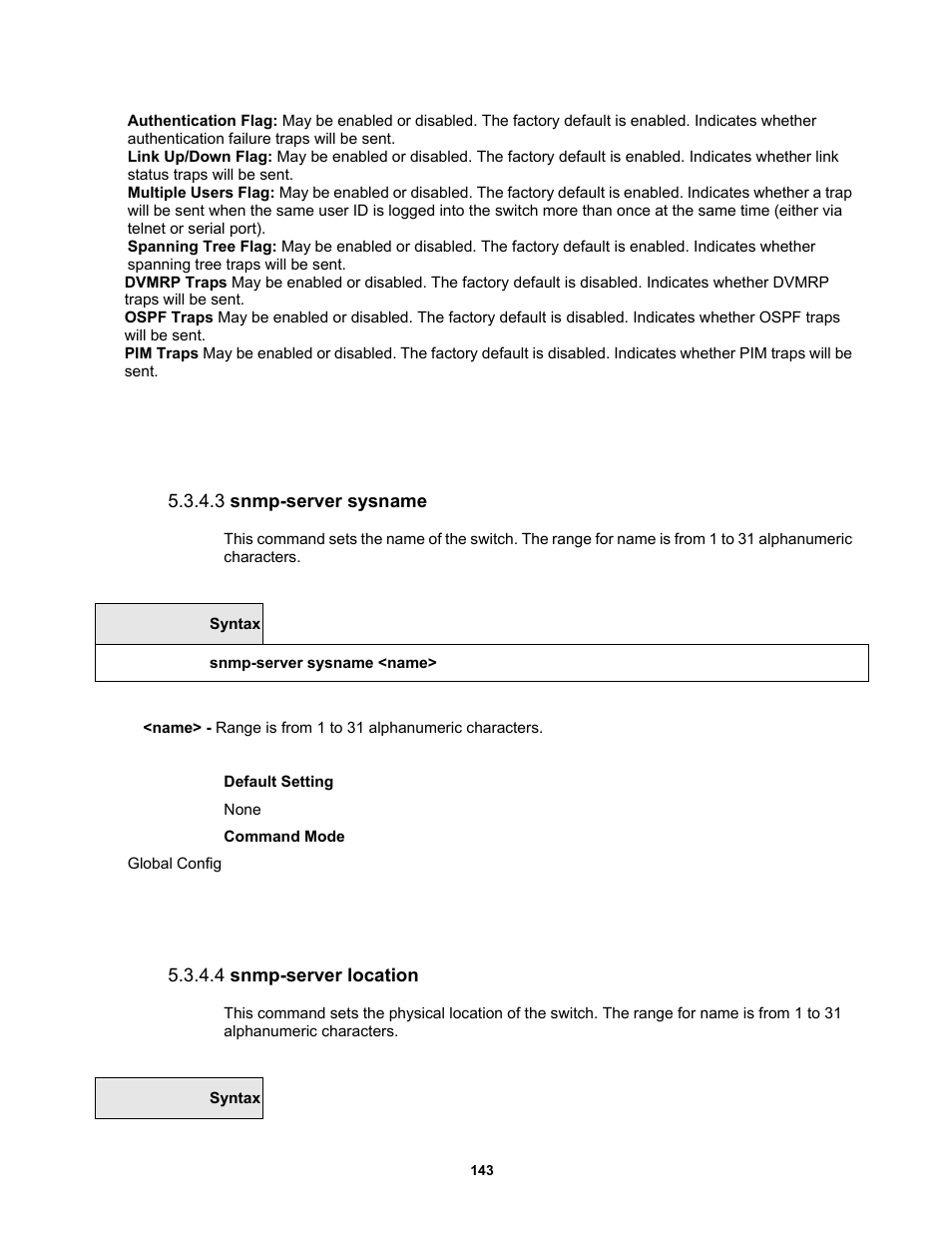 3 snmp-server sysname, 4 snmp-server location | Fortinet MR1 User Manual | Page 143 / 640