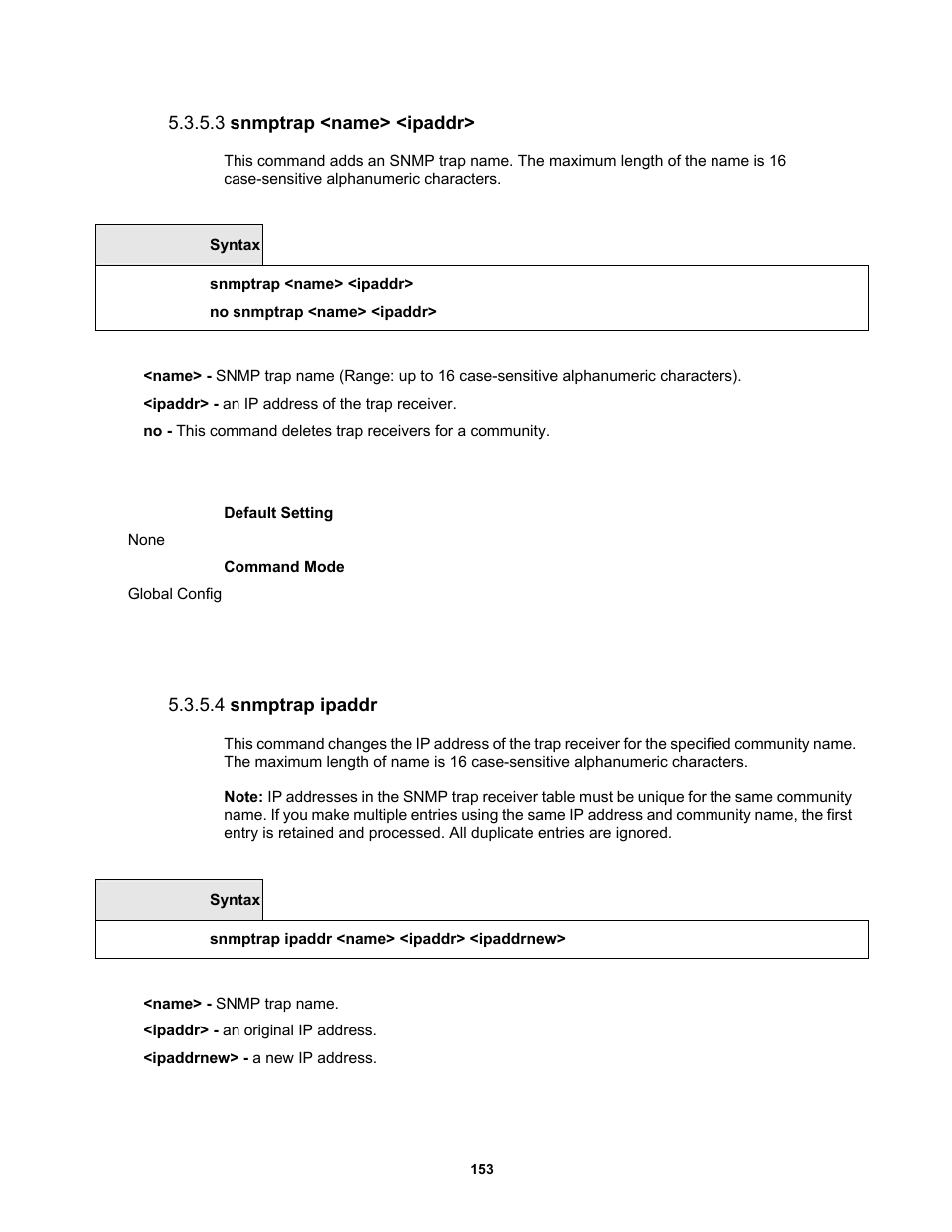 3 snmptrap <name> <ipaddr, 4 snmptrap ipaddr | Fortinet MR1 User Manual | Page 153 / 640