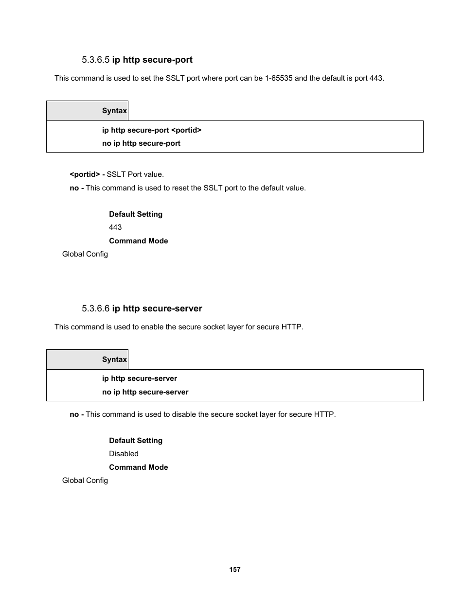 5 ip http secure-port, 6 ip http secure-server | Fortinet MR1 User Manual | Page 157 / 640