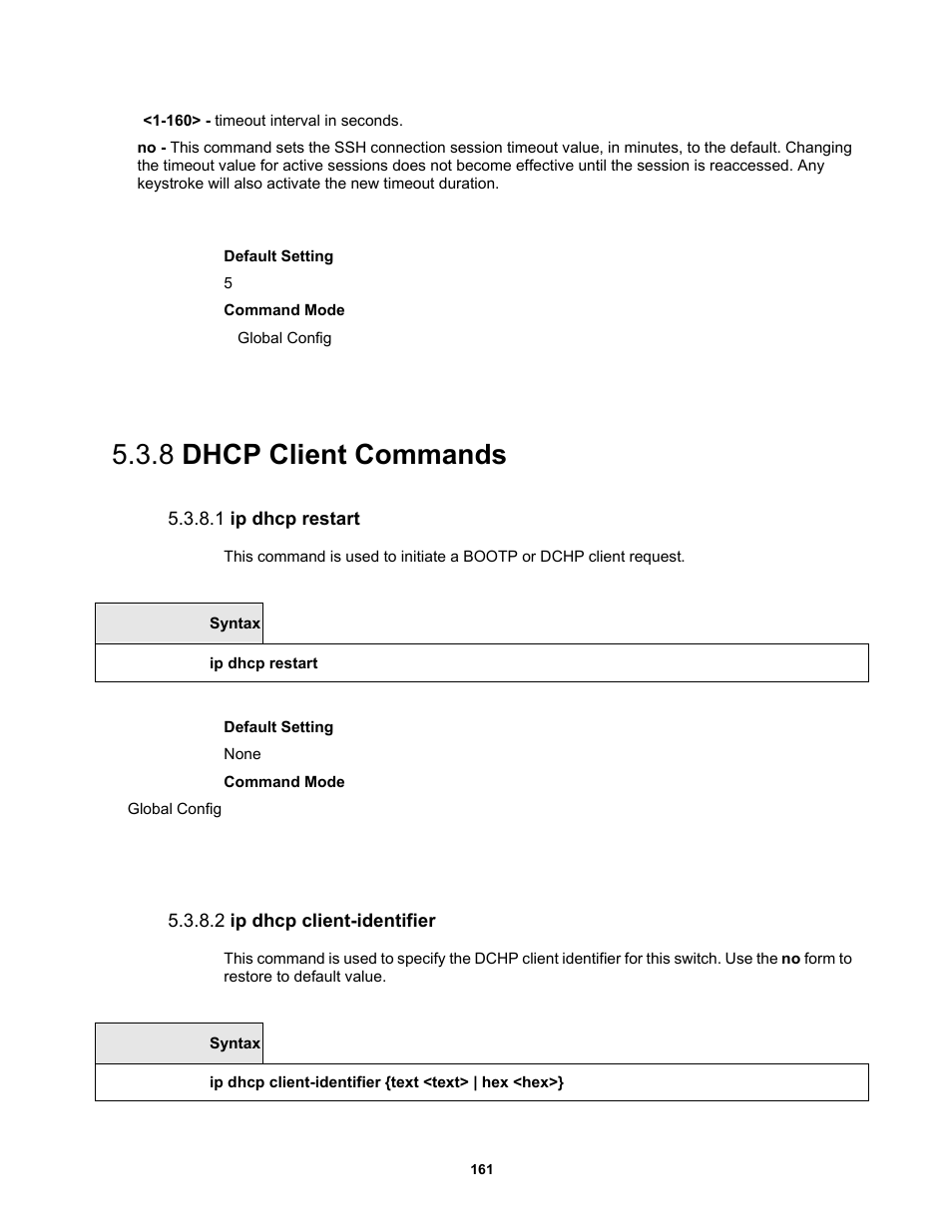 8 dhcp client commands, 1 ip dhcp restart, 2 ip dhcp client-identifier | Fortinet MR1 User Manual | Page 161 / 640