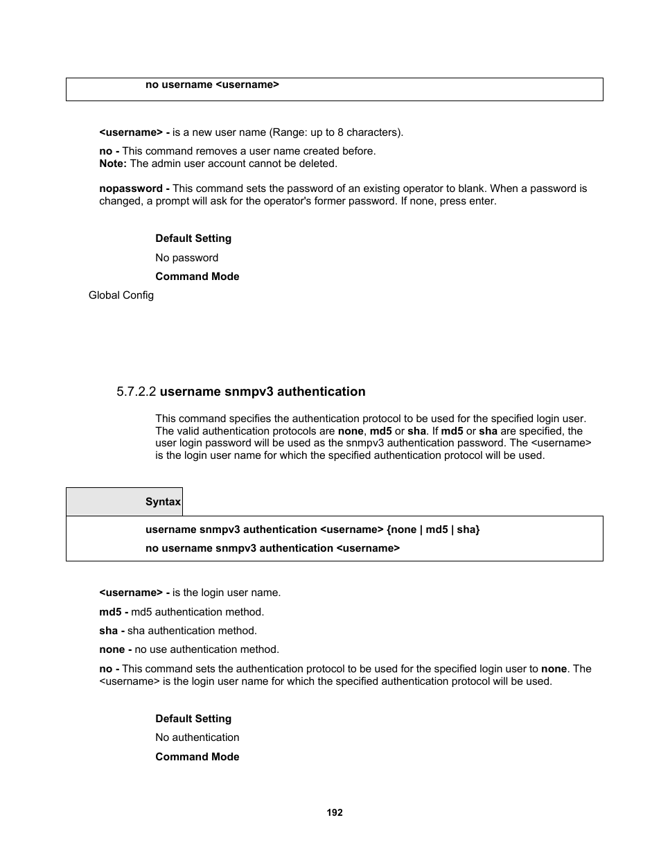 2 username snmpv3 authentication | Fortinet MR1 User Manual | Page 192 / 640