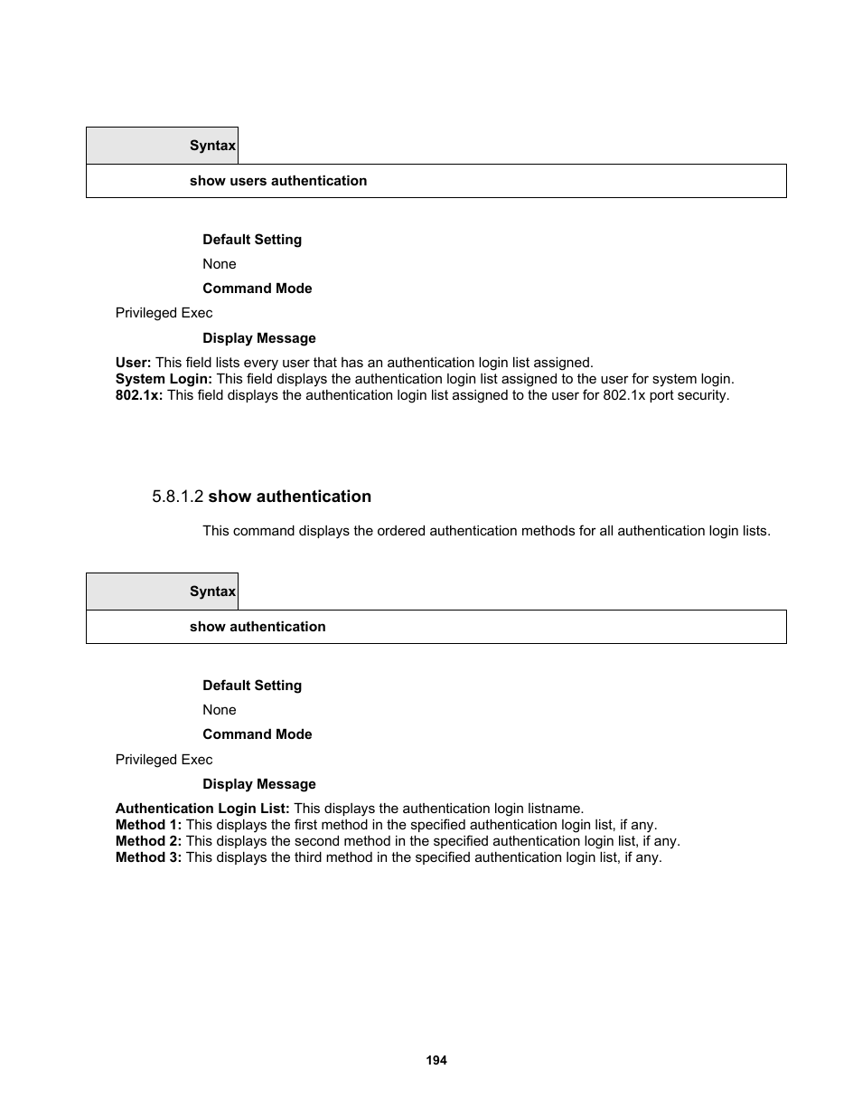 2 show authentication | Fortinet MR1 User Manual | Page 194 / 640