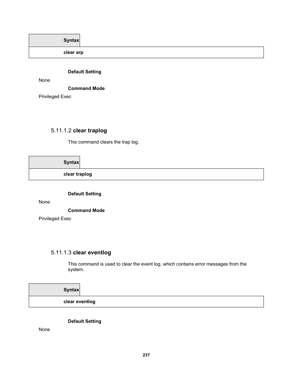 2 clear traplog, 3 clear eventlog | Fortinet MR1 User Manual | Page 237 / 640